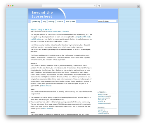 Pool WordPress website theme - blog.njhockey.org