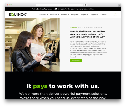 WordPress theme Divi - equinoxpayments.com