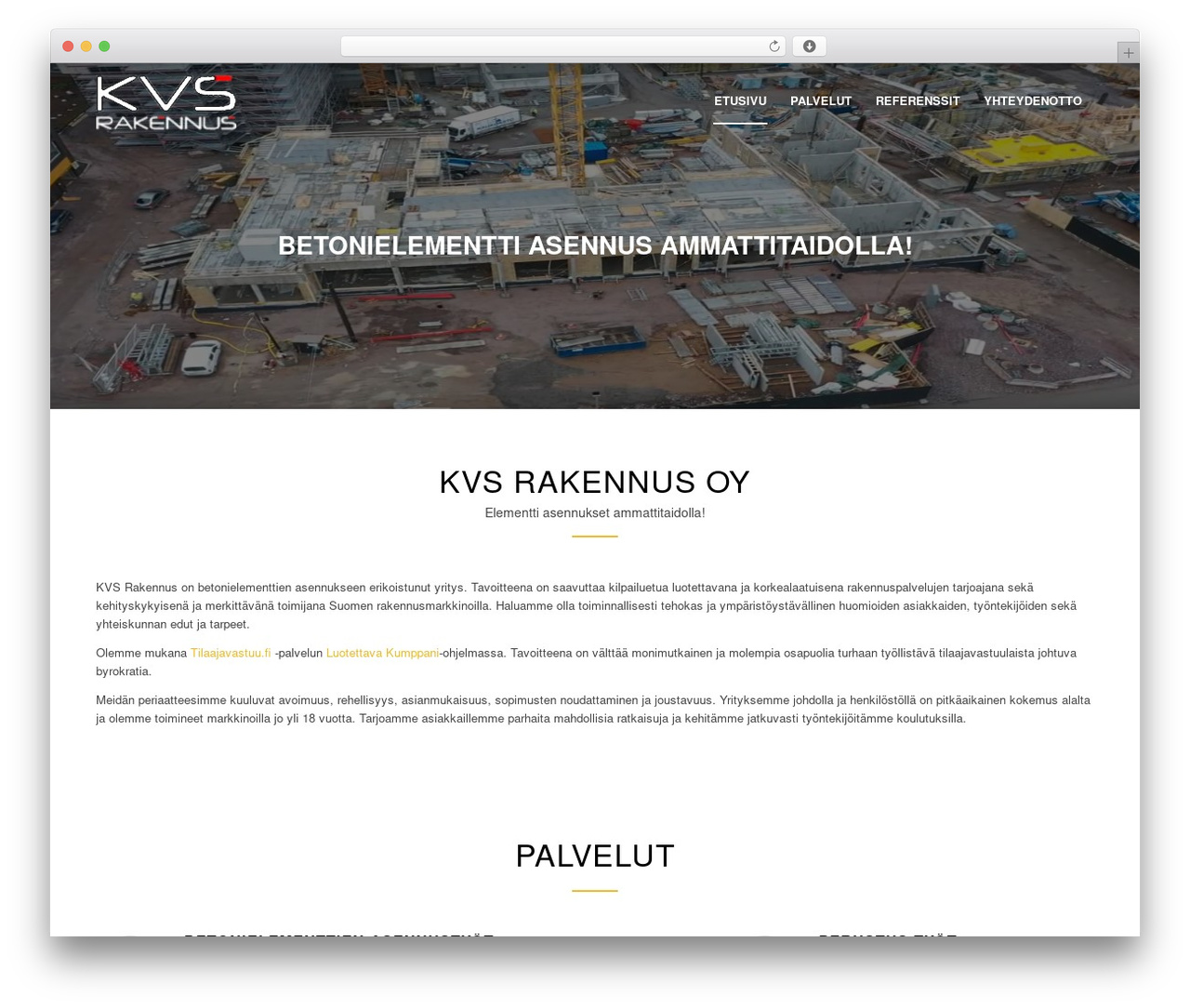WordPress theme CMS - kvservice.fi