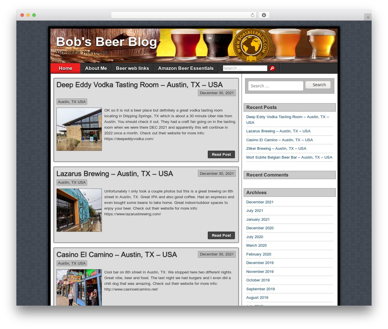 Asteroid WordPress theme - bobsbeerblog.com