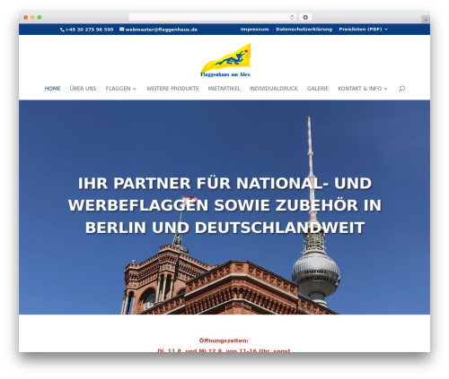 Divi WordPress page theme - flaggenhaus.de