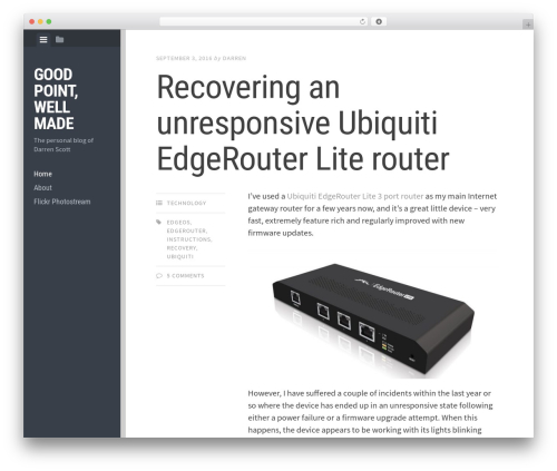 Editor WordPress theme - blog.darrenscott.com