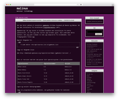 WordPress theme Terminally - blogg.malinux.no