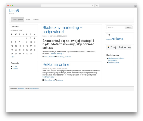 Theme WordPress Bootstrap Basic - line5.jgora.pl