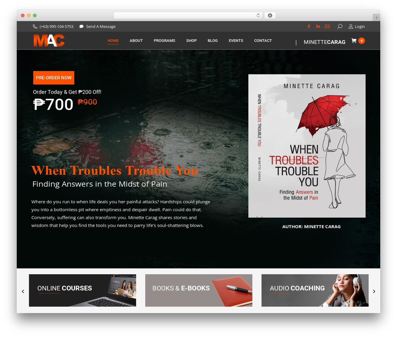 Minette Carag theme WordPress - minettecarag.com
