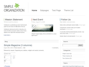 Simple Organization WordPress theme by Viktor Persson