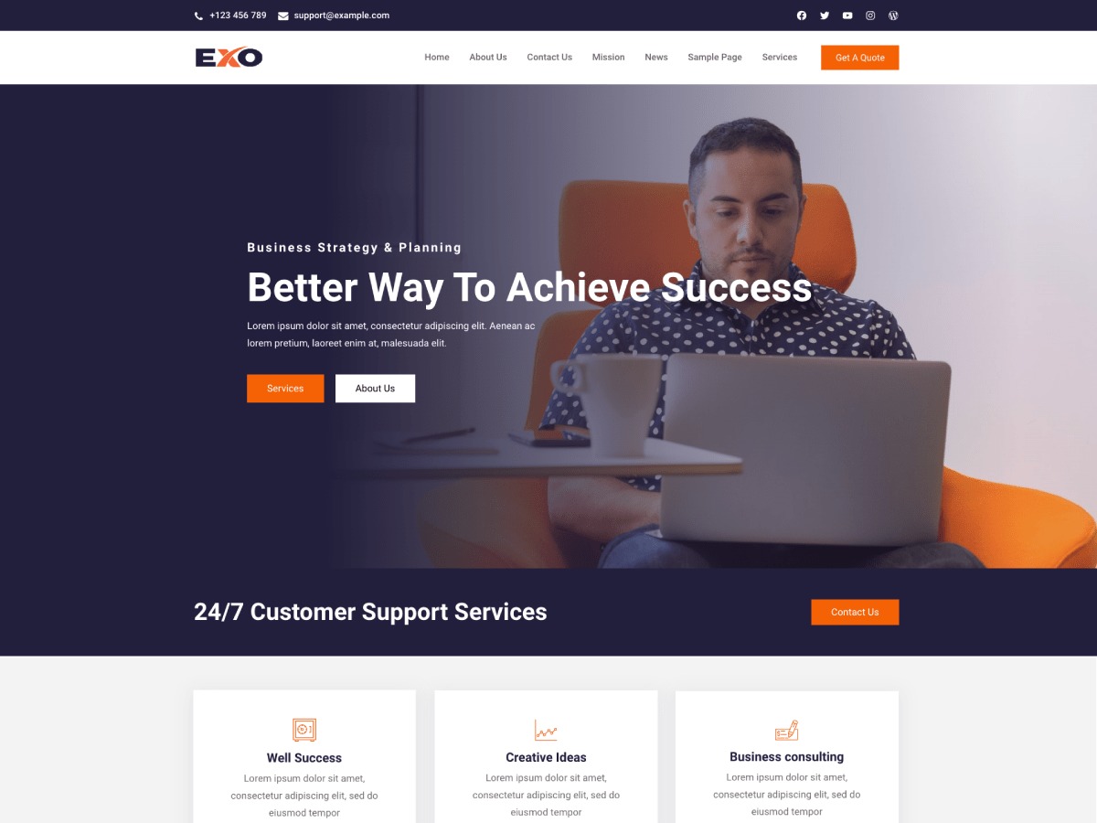 WordPress website theme Exo by Olive Themes