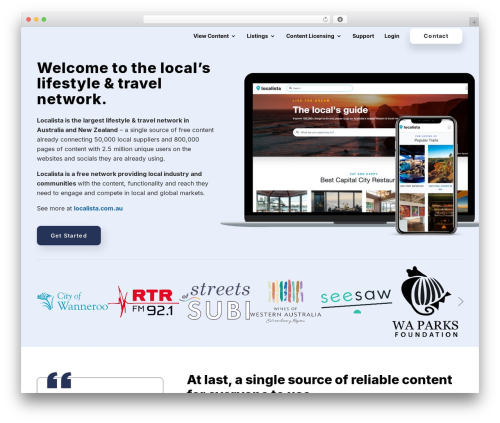 Divi WordPress theme - about.localista.com.au
