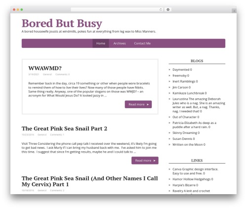 WordPress theme Basic - boredbutbusy.com