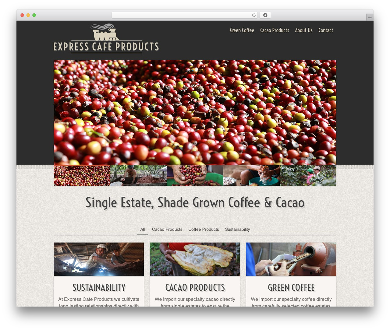 Folder top WordPress theme - expresscafeproducts.com
