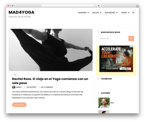 minimalblog free WordPress theme - mad4yoga.com