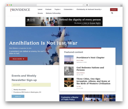 WordPress theme Generations - providencemag.com