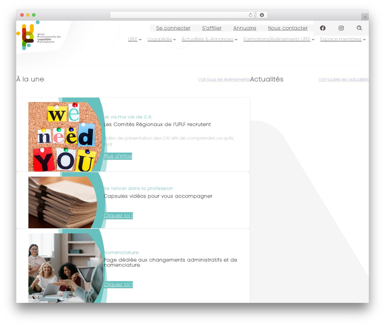 WordPress theme UPLF - uplf.be