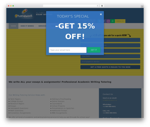 WordPress website theme E-homework - ehomework.ca