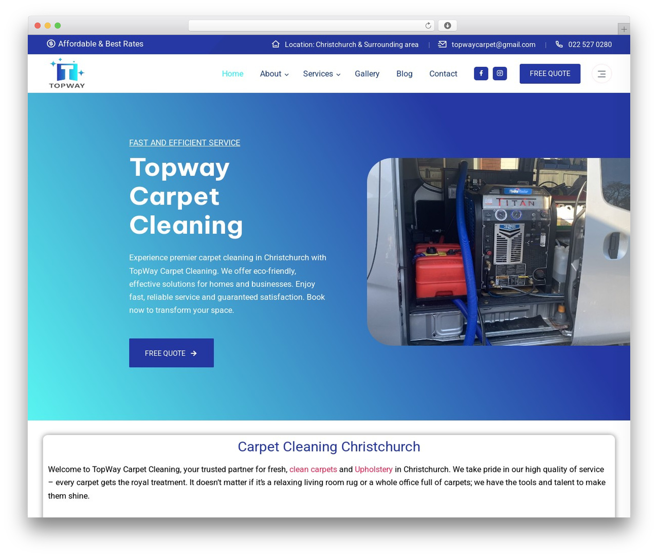 Claky theme WordPress - topwaycarpetcleaning.co.nz