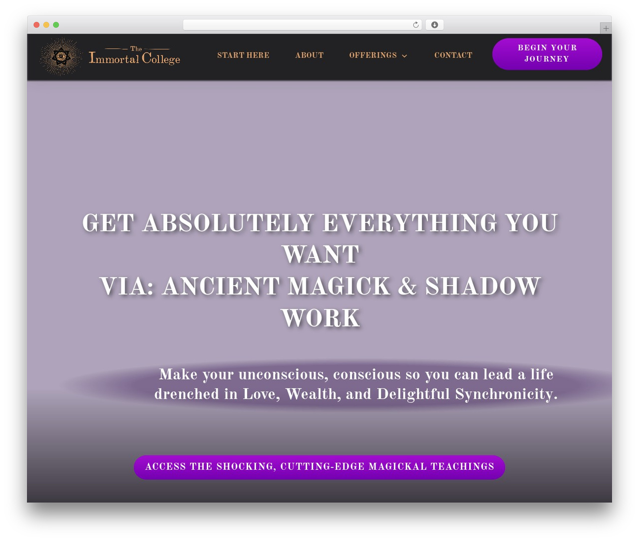 Thrive Theme Builder WordPress theme - theimmortalcollege.com