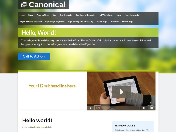 Canonical premium WordPress theme