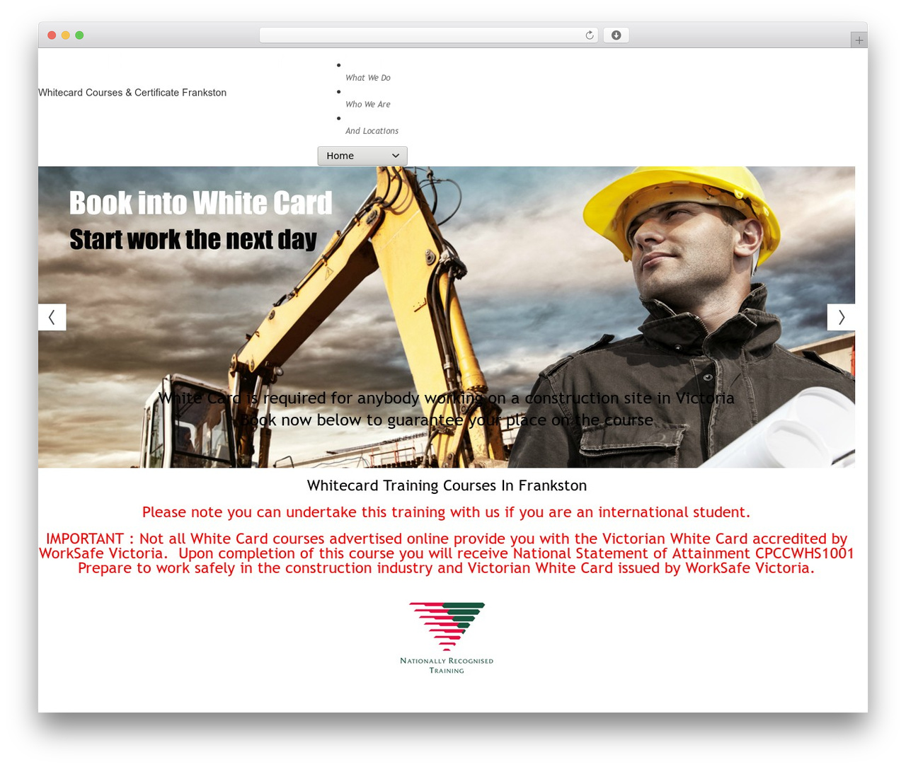 cherry top WordPress theme - whitecardfrankston.com.au