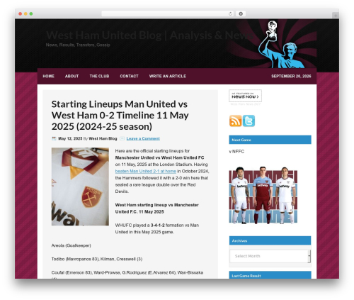 Genesis WordPress news theme - westhamunitedblog.co.uk