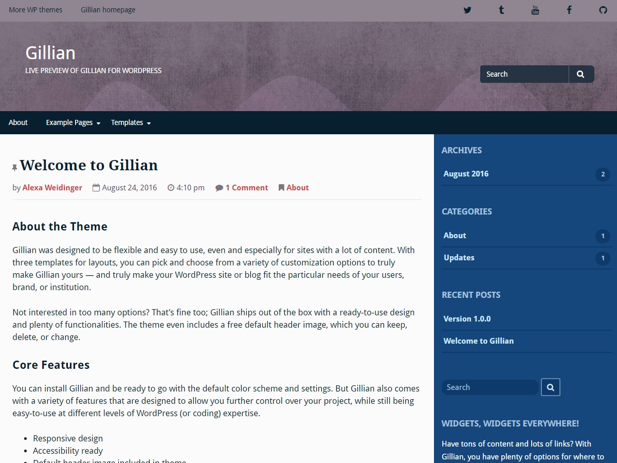 Gillian theme free download