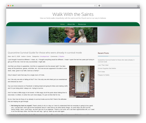 Preference Lite WordPress theme - walkwiththesaints.com