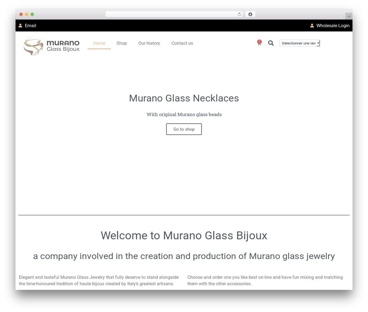WordPress theme Hello Elementor - muranoglassbijoux.com
