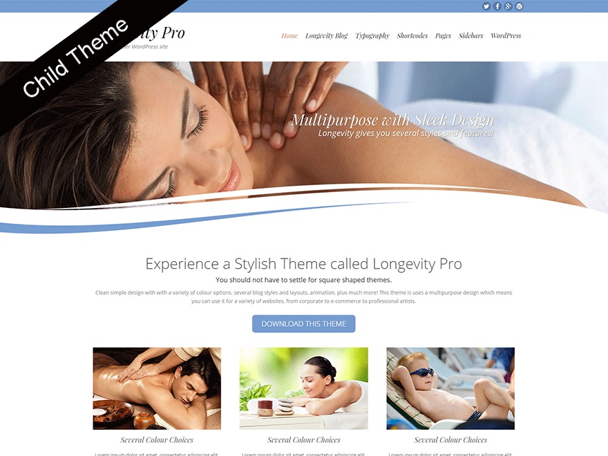 Longevity Pro Child WordPress theme by shapedpixels.com