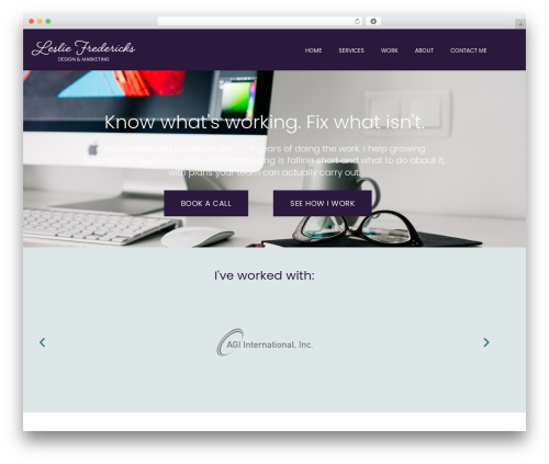 Portfolio elementor pro WordPress plugin - lesliefredericks.com