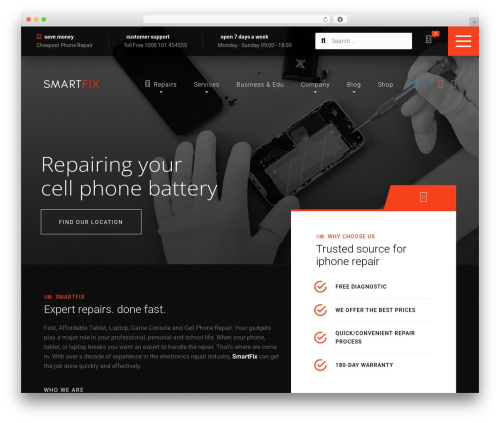 WordPress theme SmartFix - applemedic.com