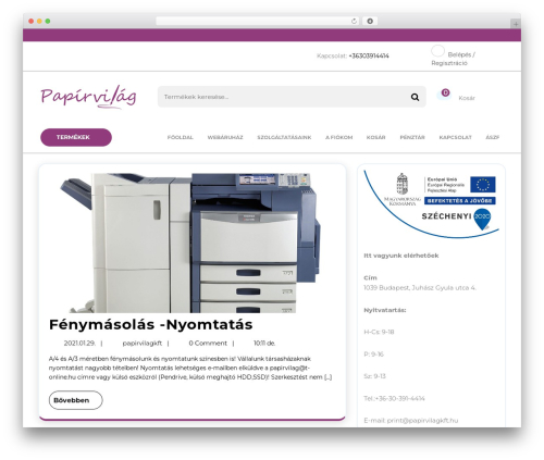 Ecommerce Solution WordPress theme - papirvilagkft.hu Ecommerce Solution WordPress theme - papirvilagkft.hu