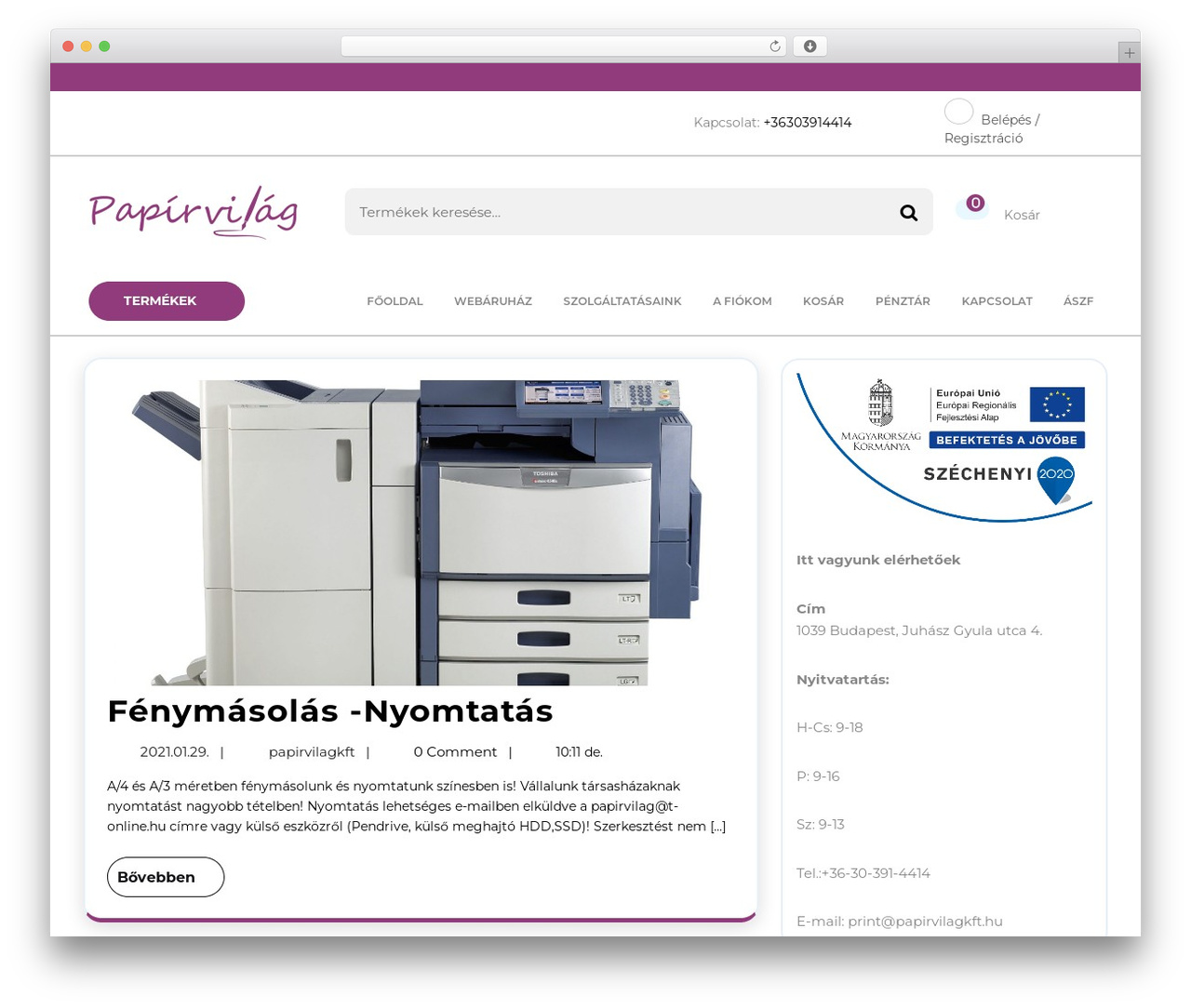 Ecommerce Solution WordPress theme - papirvilagkft.hu Ecommerce Solution WordPress theme - papirvilagkft.hu