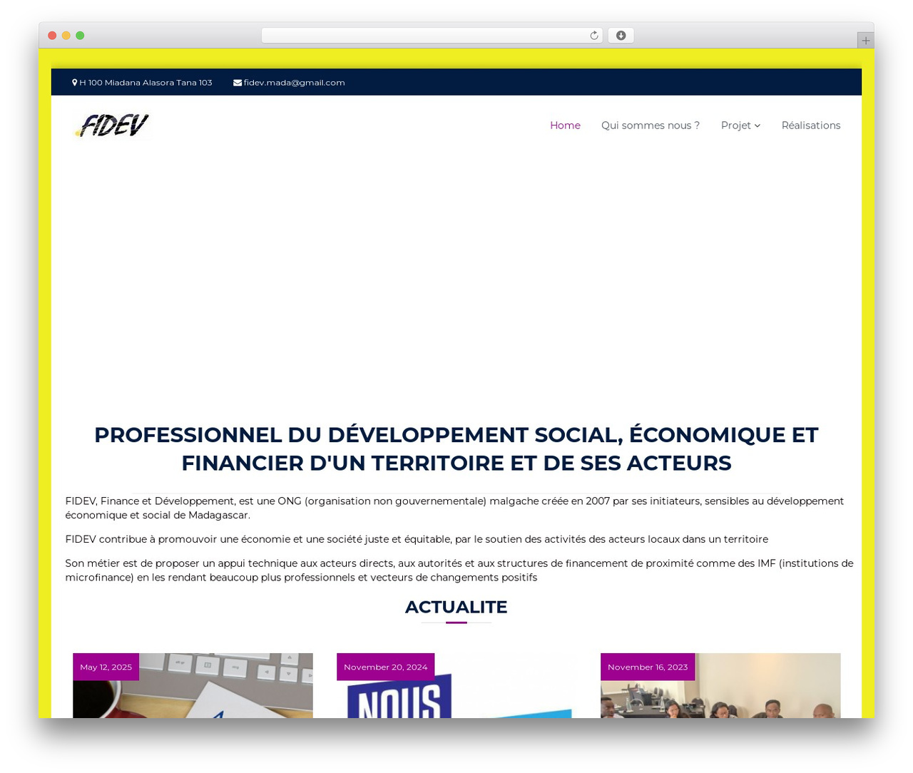 Flash WordPress theme - fidev.mg