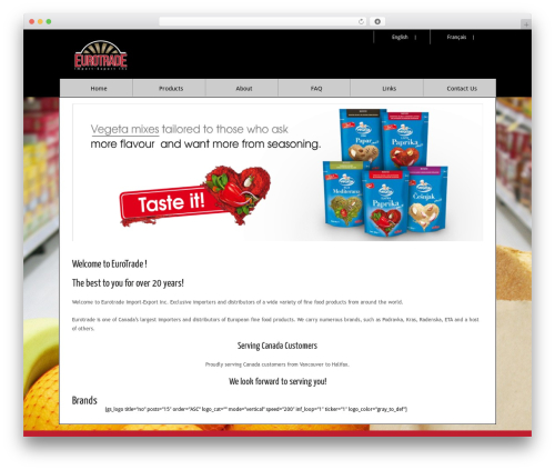 Sommerce WP theme - eurotradeimportexport.com