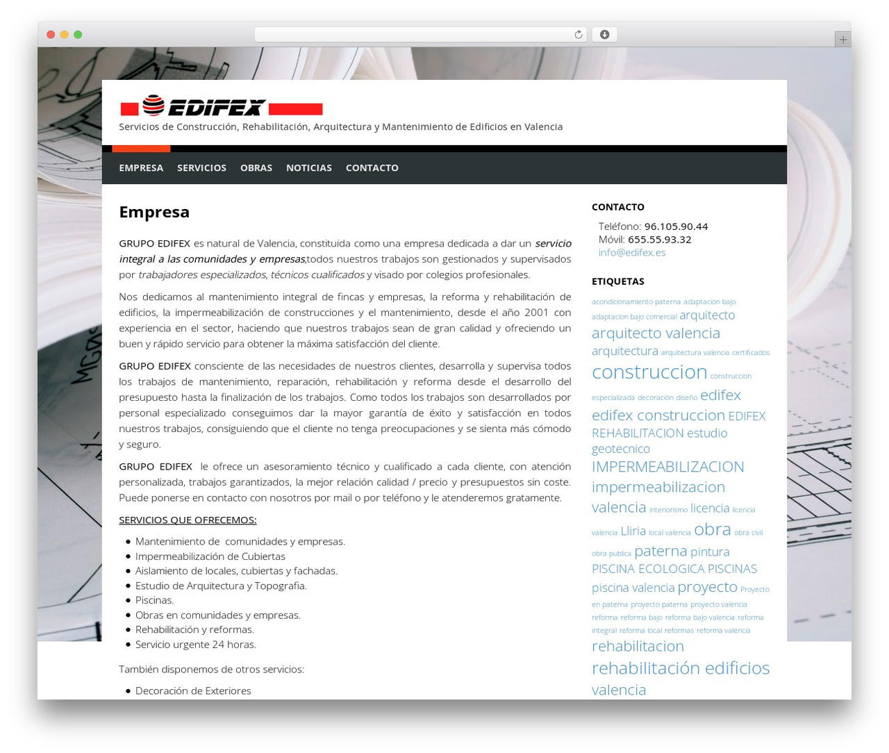 WordPress theme Valor - edifex.es