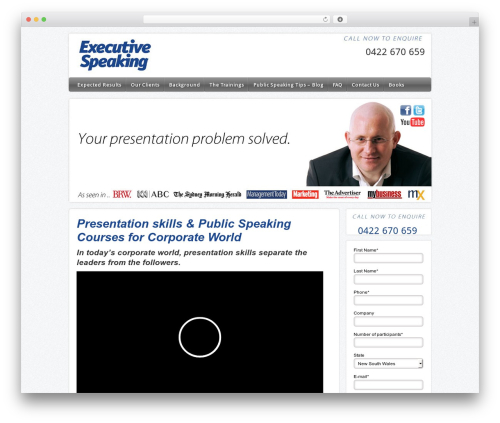 ExecuTheme WordPress page theme - executivespeaking.com.au
