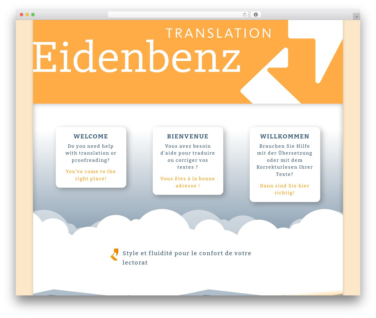 WordPress theme Divi - eidenbenz-translation.com
