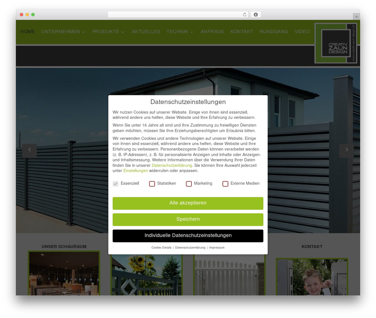 WordPress theme Divi - creativ-zaun-design.at