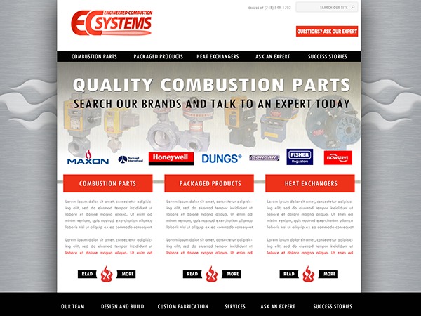 Engineered Combustion Systems premium WordPress theme by OPUS MEDIA