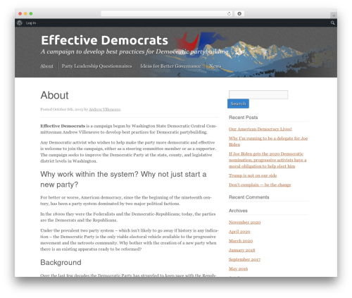 Kore WordPress theme - effectivedemocrats.org
