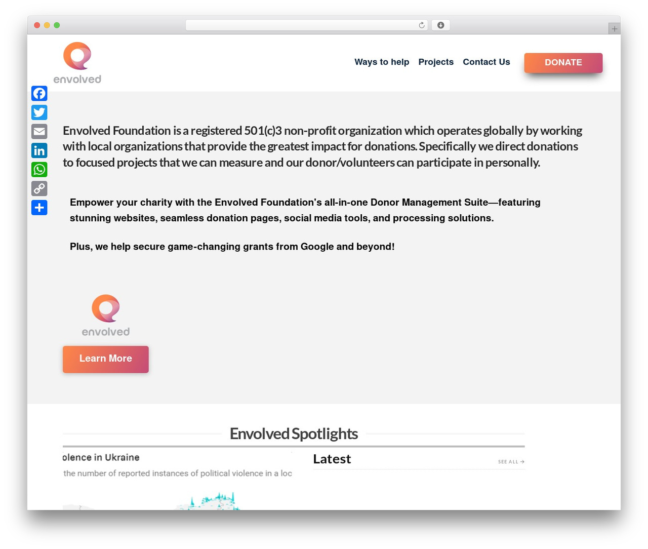 WordPress theme Pro - envolvedfoundation.org