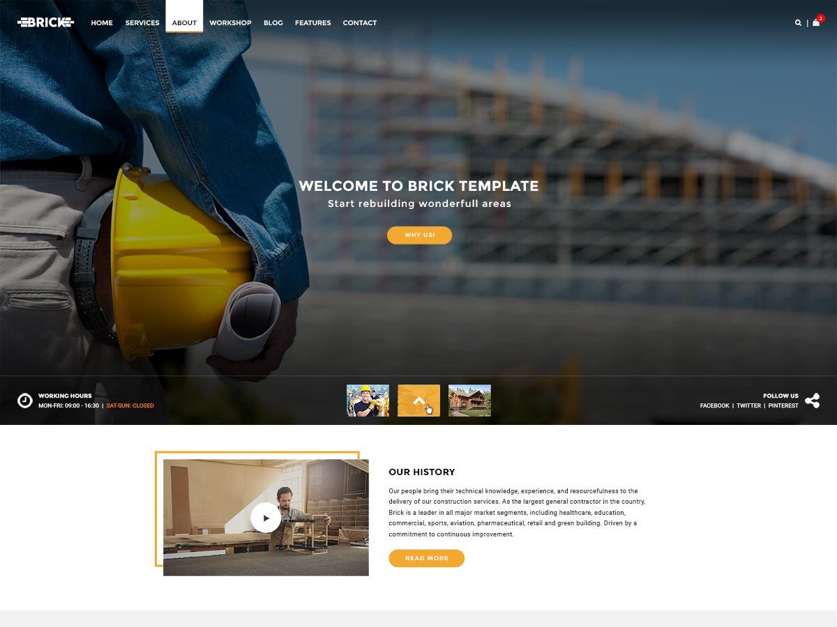 WordPress theme WP Brick by RedExp