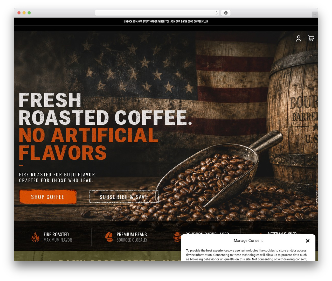 Bootscore top WordPress theme - veteransofamericaroastery.com