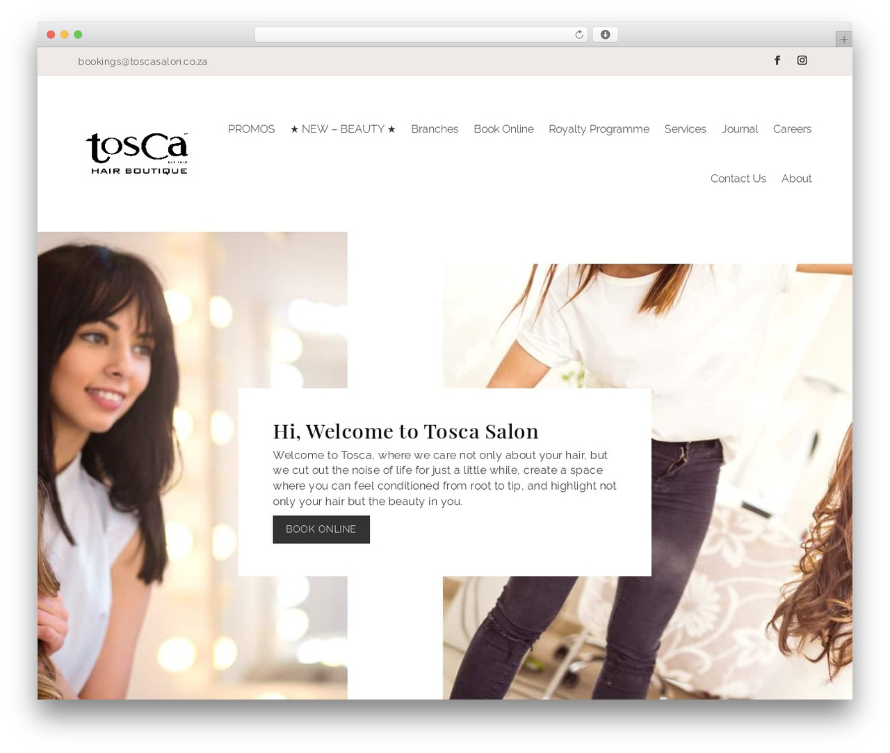 Divi WordPress theme - toscasalon.co.za