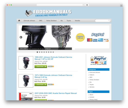 Ecommerce Theme-Black WordPress ecommerce theme - ebookmanuals.com
