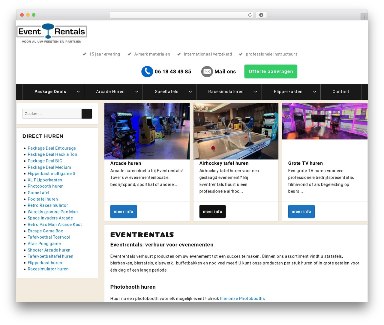 Eventmaker theme child twentysixteen WordPress theme - eventrentals.nl