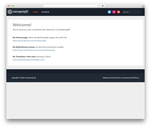 WordPress theme Sidebar - clockspring3d.com