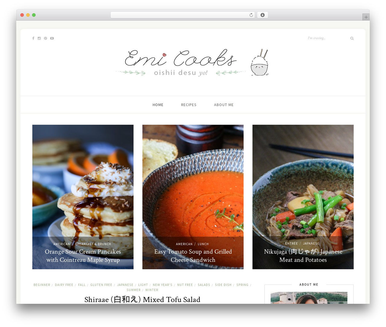WordPress theme Sprout & Spoon - emicooks.com
