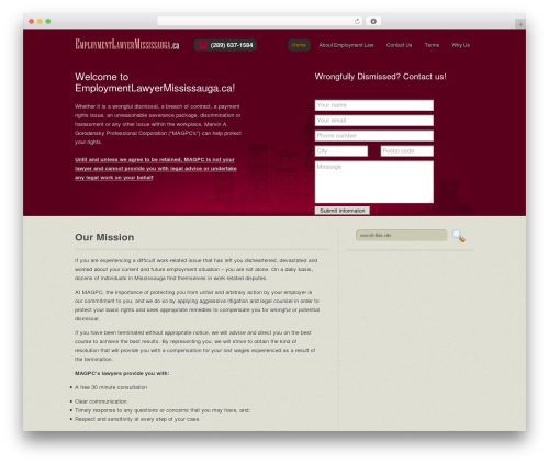 Copperific WordPress theme - employmentlawyermississauga.ca