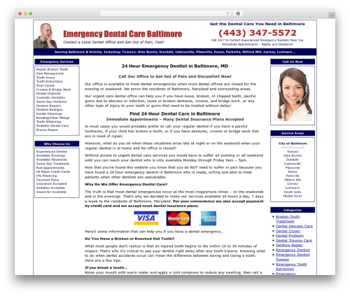Generic Theme Responsive WordPress website theme - emergencydentalcarebaltimore.com