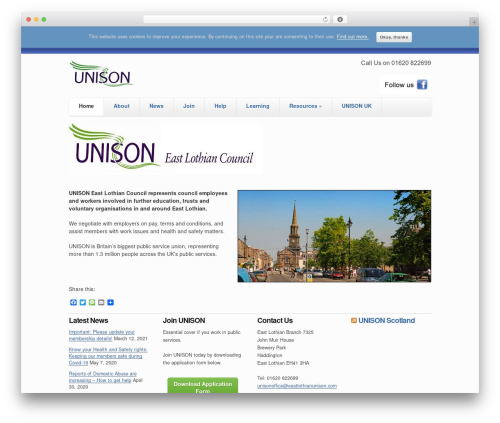 Skeleton premium WordPress theme - eastlothianunison.com